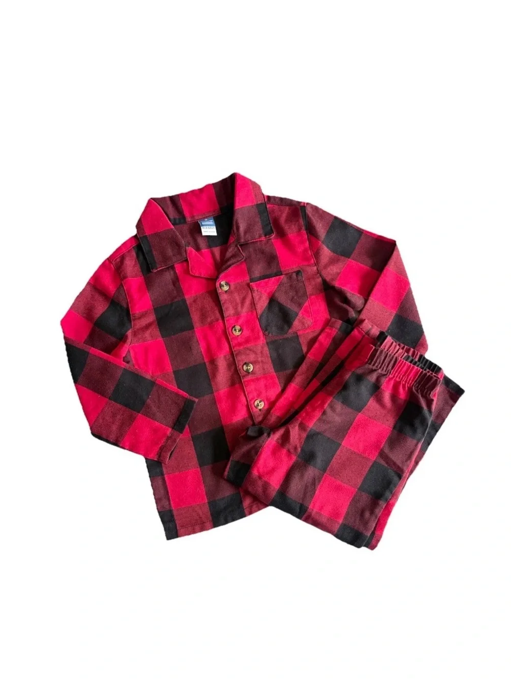 Old Navy Red and Black Buffalo Plaid Kids Pajama Set 3T Matching Family